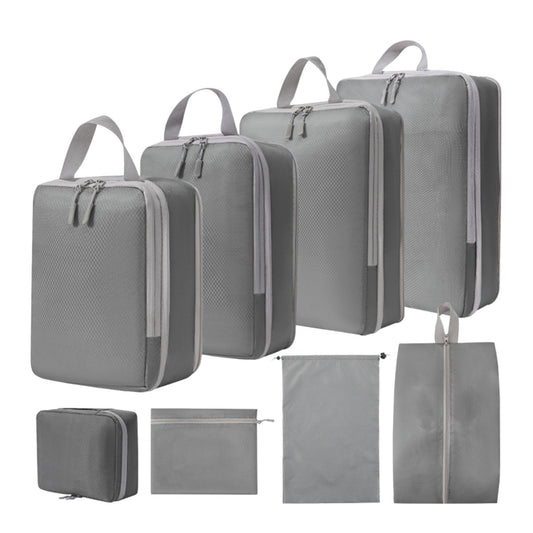 8 In 1 Compression Packing Cubes Expandable Travel Bags Luggage Organizer(Gray) by bashfashion