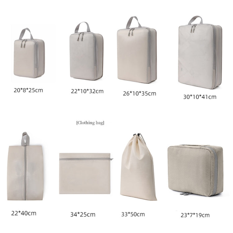 8 In 1 Compression Packing Cubes Expandable Travel Bags Luggage Organizer(Gray) by bashfashion