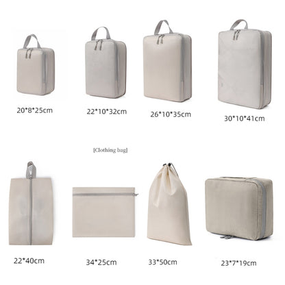 8 In 1 Compression Packing Cubes Expandable Travel Bags Luggage Organizer(Gray) by bashfashion