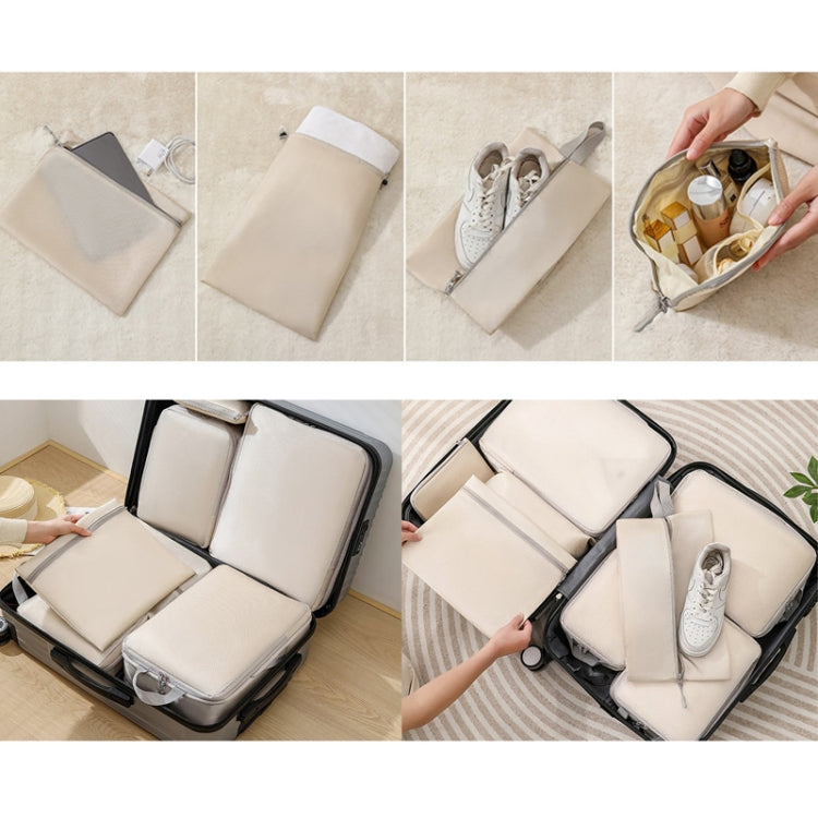 8 In 1 Compression Packing Cubes Expandable Travel Bags Luggage Organizer(Beige) by bashfashion