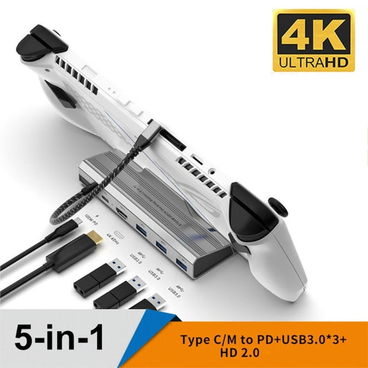 5 -in -1 For ASUS ROG Ally 100W PD Charging Game Console Stand Multifunctional USB 3.0 Docking Station by bashfashion