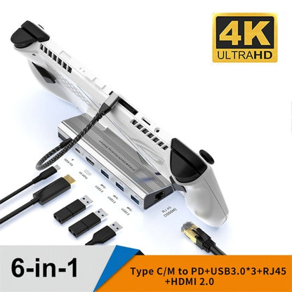 6 -in -1 For ASUS ROG Ally 100W PD Charging Game Console Stand Multifunctional USB 3.0 Docking Station by bashfashion