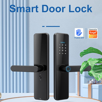 C91 Tuya Smart WiFi Password Fingerprint Electronic Door Lock(Silver) by bashfashion