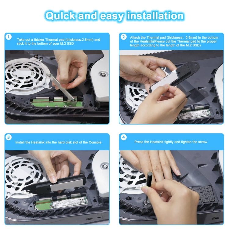 JYS JYS-P5153 For PS5 M.2 NVME Solid-State Hard Disk Heat Sink(Black) by JYS