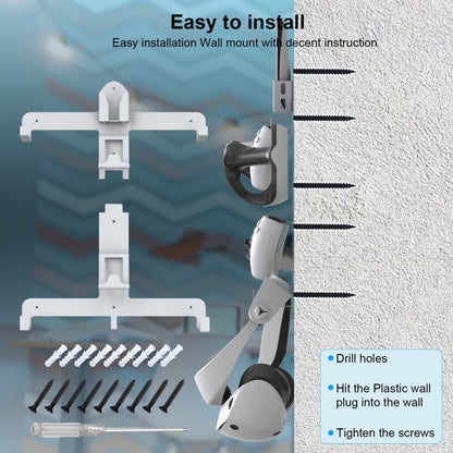 JYS JYS-P5158 For PS5 VR2 Wall Storage Bracket Helmet/Headset/Handle/Remote Control Wall Storage Storage Shelf(White) by JYS