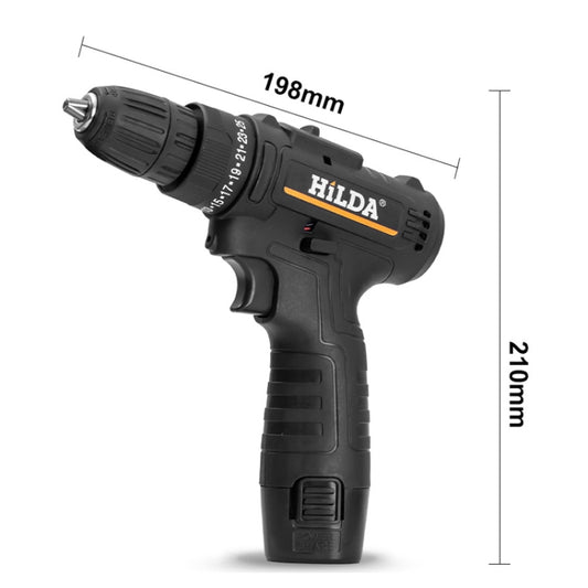 HILDA Home Power Drill 12V Li-Ion Drill With Charger And Battery, EU Plug, Model: Carton Packing by HILDA