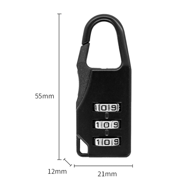 Outdoor Travel Backpack Password Hanging Lock Zinc Alloy Suitcase Anti-theft Lock(Black) by bashfashion