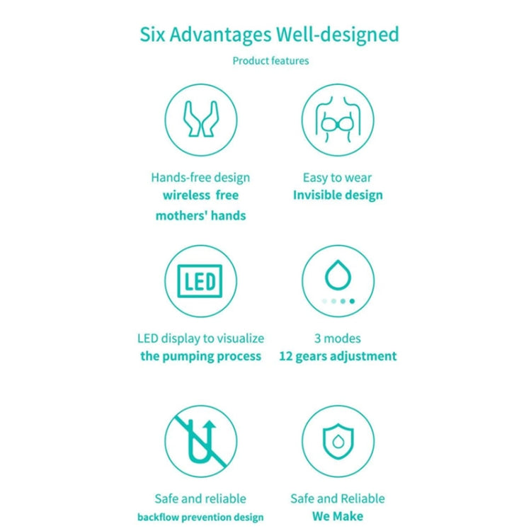 S21 Single Electric Wearable Breast Pump With LED Display, 3 Modes & 12 Levels by bashfashion