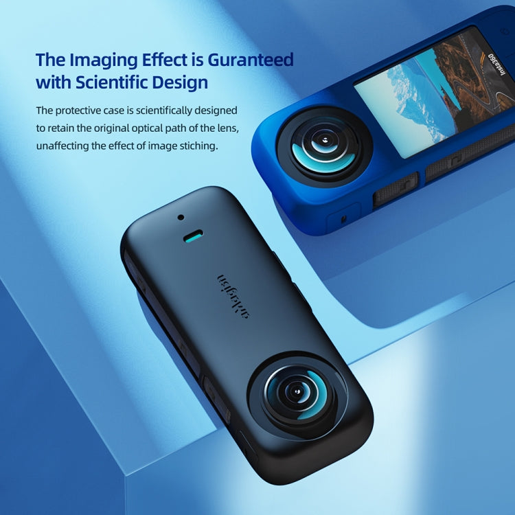 For Insta360 X3 AMagisn Body Silicone Protective Cover, Style: Body+Lens Case (Black) by aMagisn