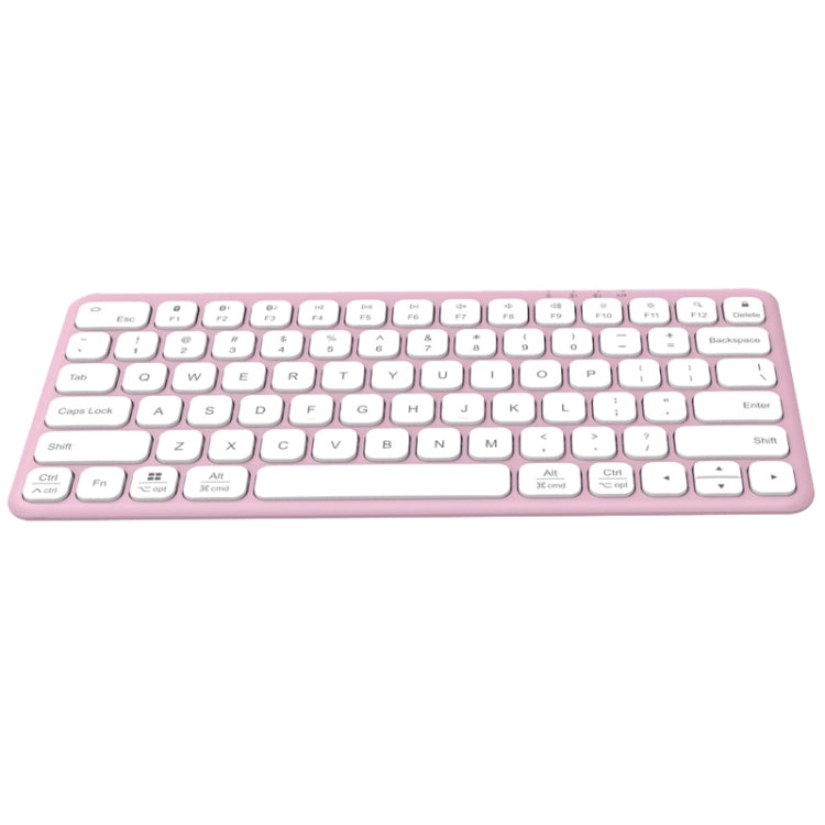 B087 2.4G Portable 78 Keys Dual Mode Wireless Bluetooth Keyboard And Mouse, Style: Keyboard Pink by bashfashion