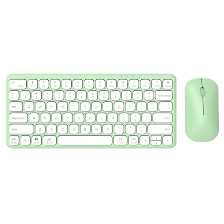 B087 2.4G Portable 78 Keys Dual Mode Wireless Bluetooth Keyboard And Mouse, Style: Keyboard Mouse Set Green by bashfashion