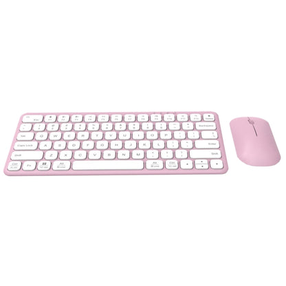 B087 2.4G Portable 78 Keys Dual Mode Wireless Bluetooth Keyboard And Mouse, Style: Keyboard Mouse Set Pink by bashfashion