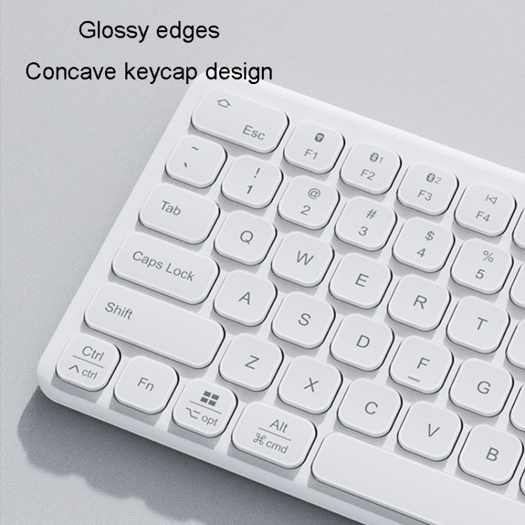 B087 2.4G Portable 78 Keys Dual Mode Wireless Bluetooth Keyboard And Mouse, Style: Keyboard Mouse Set White by bashfashion