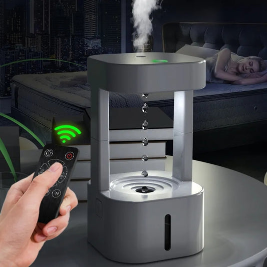 580ml Anti-gravity Humidifier Water Droplet Backflow Atomizer Aromatherapy Machine(White Light) by bashfashion