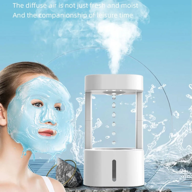 580ml Anti-gravity Humidifier Water Droplet Backflow Atomizer Aromatherapy Machine(White Light) by bashfashion
