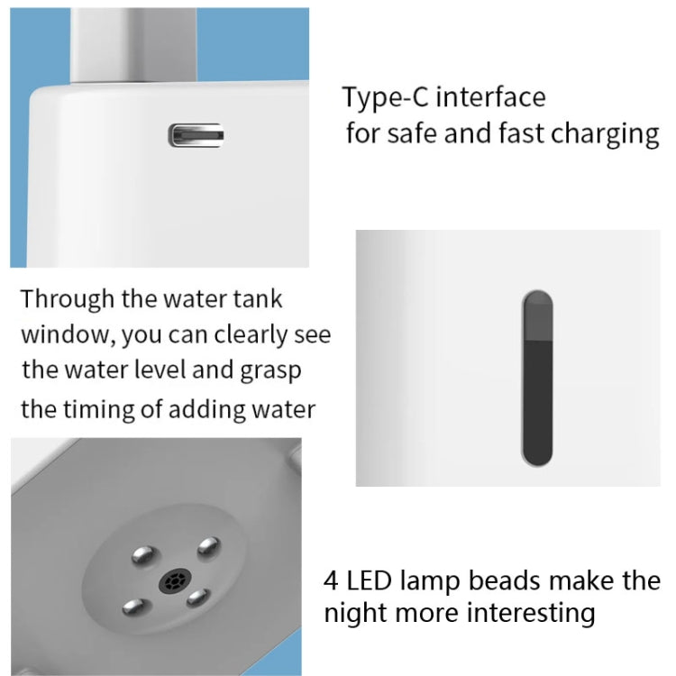 580ml Anti-gravity Humidifier Water Droplet Backflow Atomizer Aromatherapy Machine(Colorful Light) by bashfashion