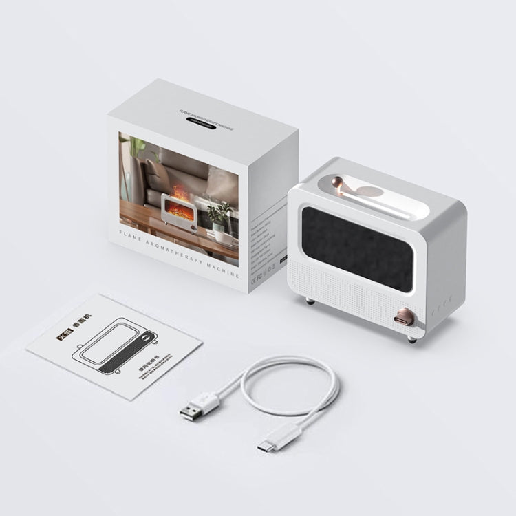 USB White Noise Simulation Flame Fire Furnace Aromatherapy Machine Indoor Large Spray Measurement Humidifier(Black) by bashfashion