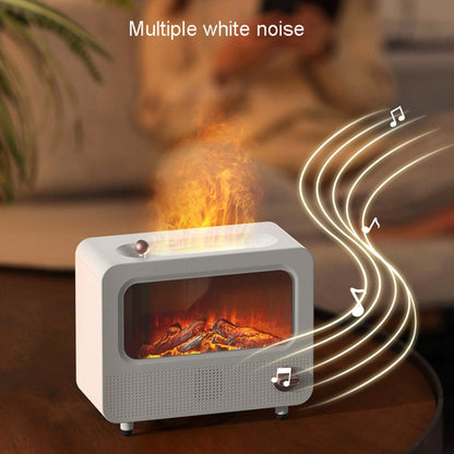 USB White Noise Simulation Flame Fire Furnace Aromatherapy Machine Indoor Large Spray Measurement Humidifier(Black) by bashfashion