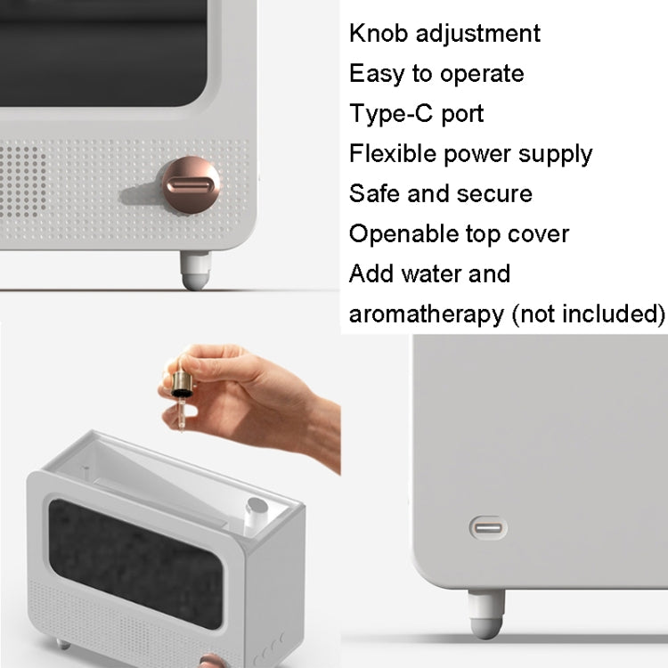 USB White Noise Simulation Flame Fire Furnace Aromatherapy Machine Indoor Large Spray Measurement Humidifier(White) by bashfashion