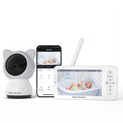 5 Inch HD Baby Monitor Wireless Wifi Baby Care Camera US Plug by bashfashion