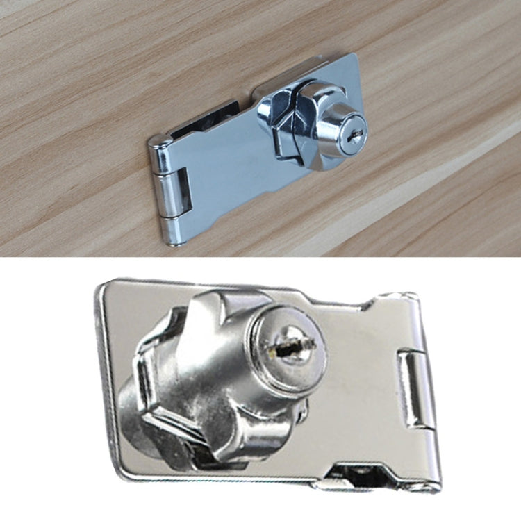 2.5 inch Interlocking No Hole Hook With Locking Hasp Chest Of Drawers Door Lock With Iron Key by bashfashion