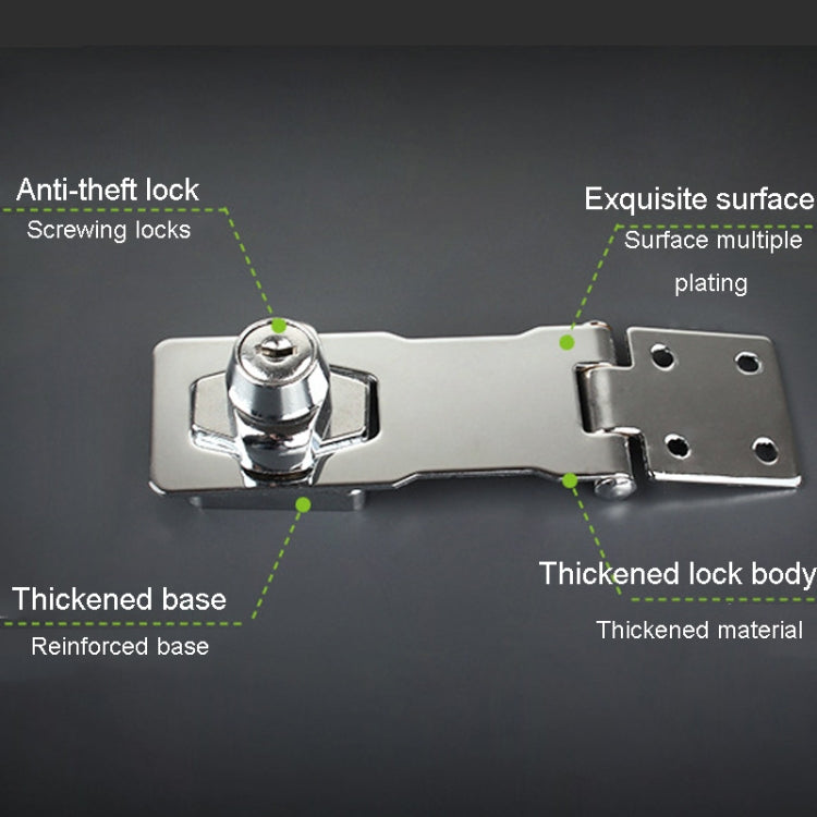 4 inch Non-Interlocking No Hole Hook With Locking Hasp Chest Of Drawers Door Lock With Iron Key by bashfashion