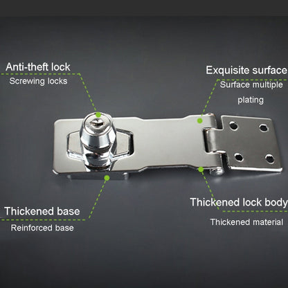 3 inch Non-Interlocking No Hole Hook With Locking Hasp Chest Of Drawers Door Lock With Iron Key by bashfashion