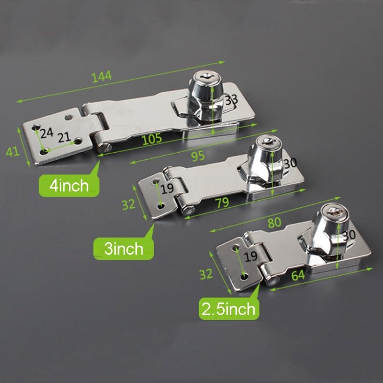 2.5 inch Interlocking No Hole Hook With Locking Hasp Chest Of Drawers Door Lock With Iron Key by bashfashion