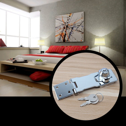 4 inch Non-Interlocking No Hole Hook With Locking Hasp Chest Of Drawers Door Lock With Iron Key by bashfashion