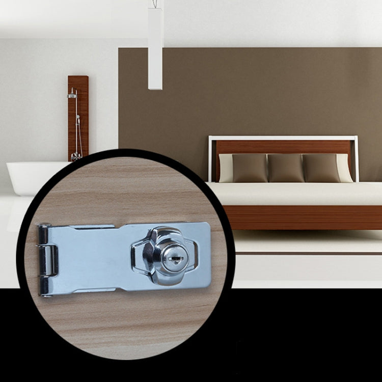 4 inch Non-Interlocking No Hole Hook With Locking Hasp Chest Of Drawers Door Lock With Iron Key by bashfashion