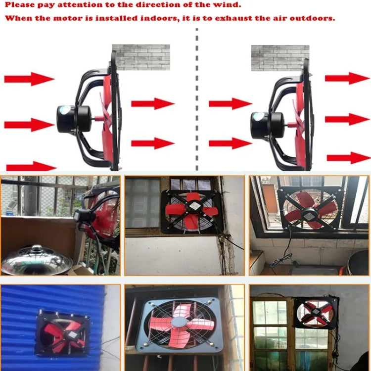 10 -inch Single Grilles Kitchen Exhaust Fan Wall Window Fan High Power Industrial Extractor Fume Space Extractor Hood,CN Plug by bashfashion