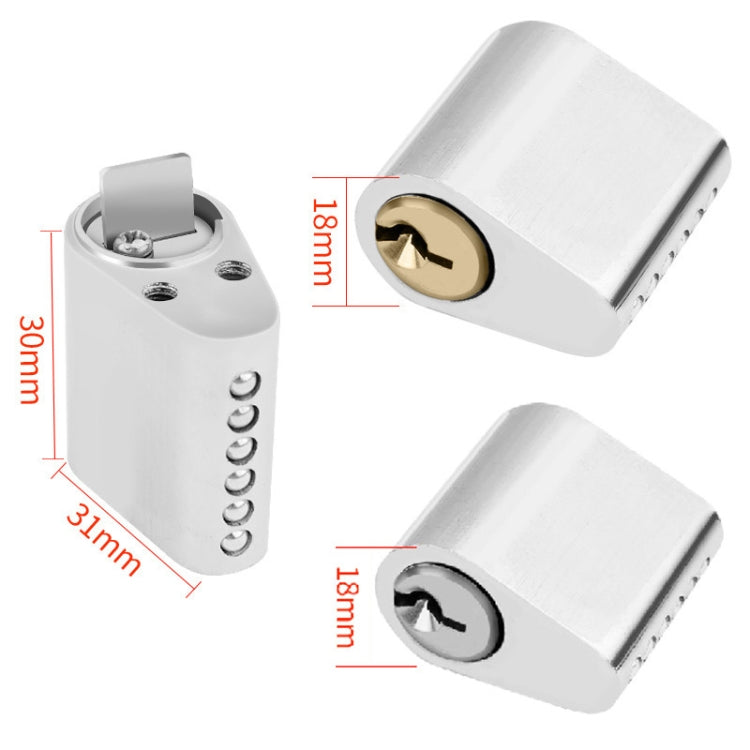 Fire Door Lock Cylinder Door Latch Fittings With Key, Model: Aluminum Core Non-Interlocking+3 Keys by bashfashion
