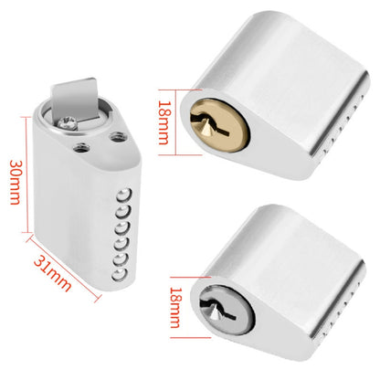 Fire Door Lock Cylinder Door Latch Fittings With Key, Model: Aluminum Core Non-Interlocking+3 Keys by bashfashion