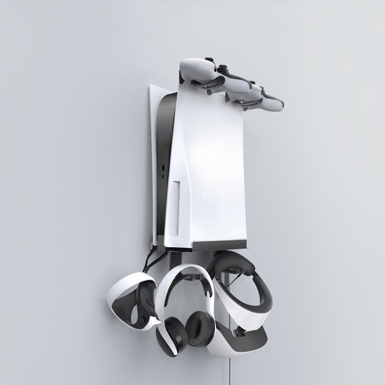 For PS5 Console iplay Wall-mounted Bracket Can Store Controllers/VR Glasses/Headphones(Black) by iplay