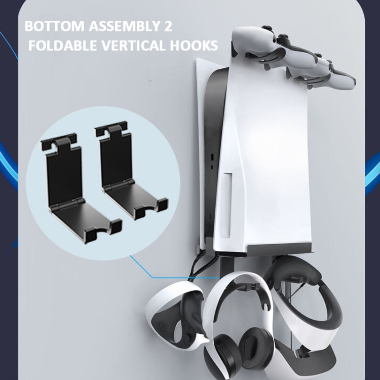 For PS5 Console iplay Wall-mounted Bracket Can Store Controllers/VR Glasses/Headphones(Black) by iplay