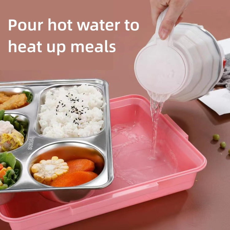 304 Stainless Steel Lunch Box Leakproof Insulated Student Dormitory Bento Box, Spec: 5 Grid Blue by bashfashion