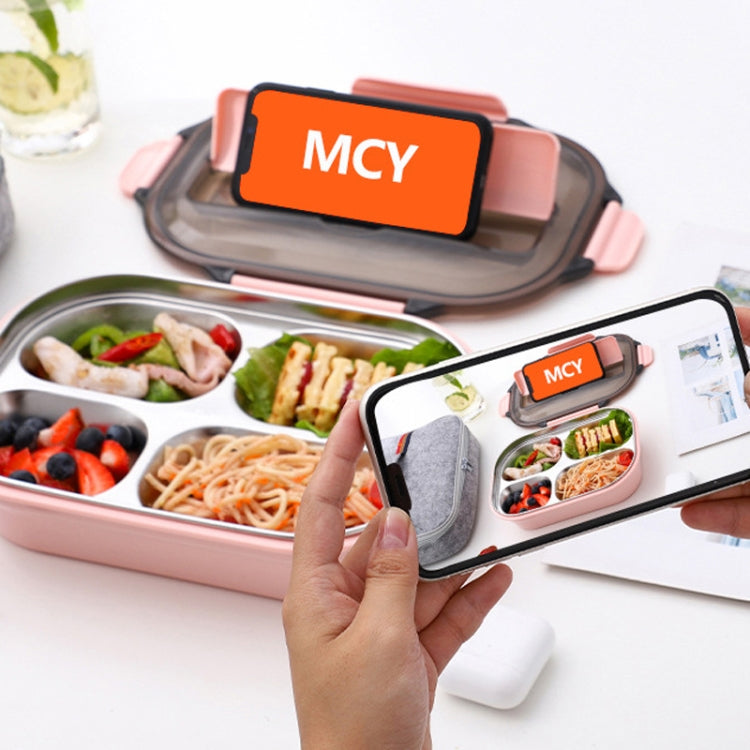 304 Stainless Steel Lunch Box Leakproof Insulated Student Dormitory Bento Box, Spec: 5 Grid Black by bashfashion