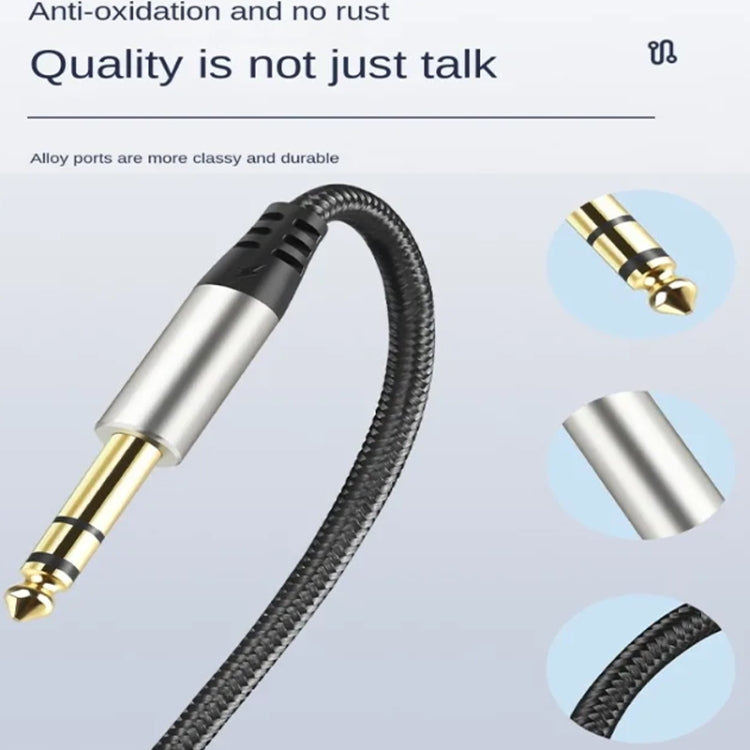 10m Audio Mixing Console Amplifier Drum Connection Cable 6.35MM Male To Male Audio Cable 28AWG OD4.0MM(Silver) by bashfashion