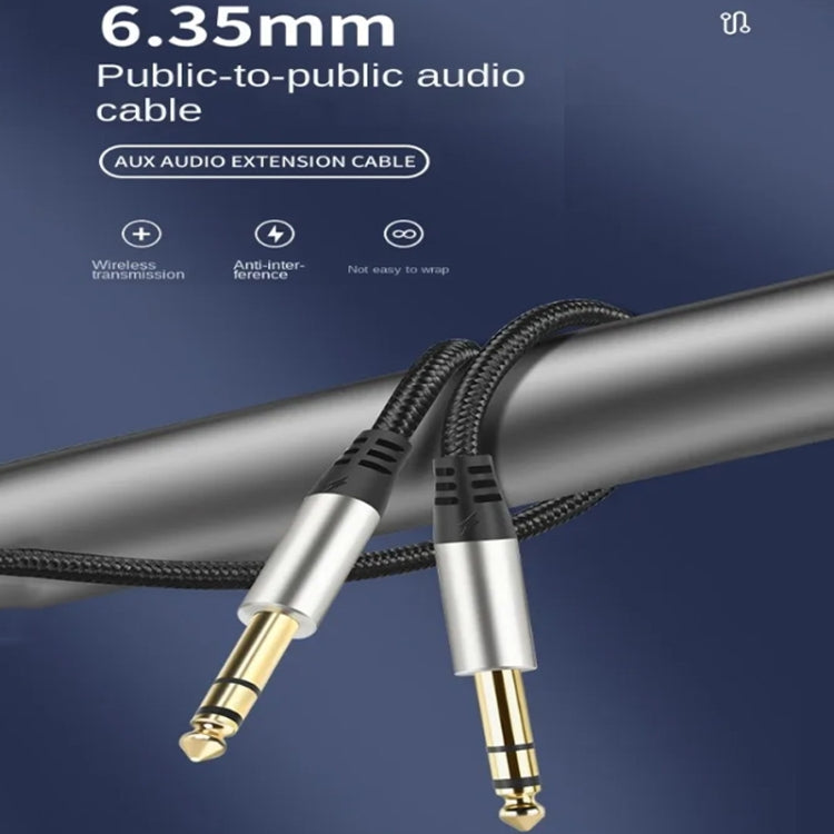 10m Audio Mixing Console Amplifier Drum Connection Cable 6.35MM Male To Male Audio Cable 28AWG OD4.0MM(Silver) by bashfashion