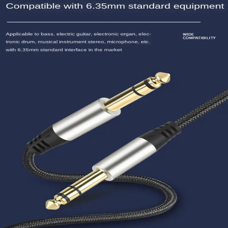 10m Audio Mixing Console Amplifier Drum Connection Cable 6.35MM Male To Male Audio Cable 28AWG OD4.0MM(Silver) by bashfashion