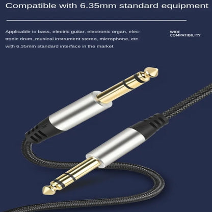 10m Audio Mixing Console Amplifier Drum Connection Cable 6.35MM Male To Male Audio Cable 28AWG OD4.0MM(Silver) by bashfashion