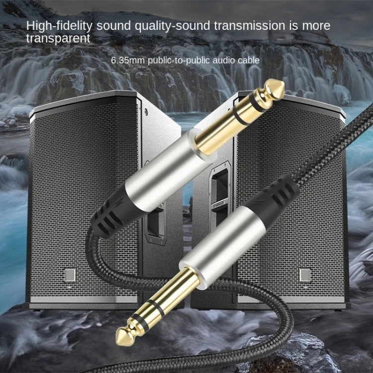 10m Audio Mixing Console Amplifier Drum Connection Cable 6.35MM Male To Male Audio Cable 28AWG OD4.0MM(Silver) by bashfashion
