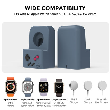 For Apple Watch Silicone Charging Stand Charging Base Storage Stand Without Charger(Black) by bashfashion