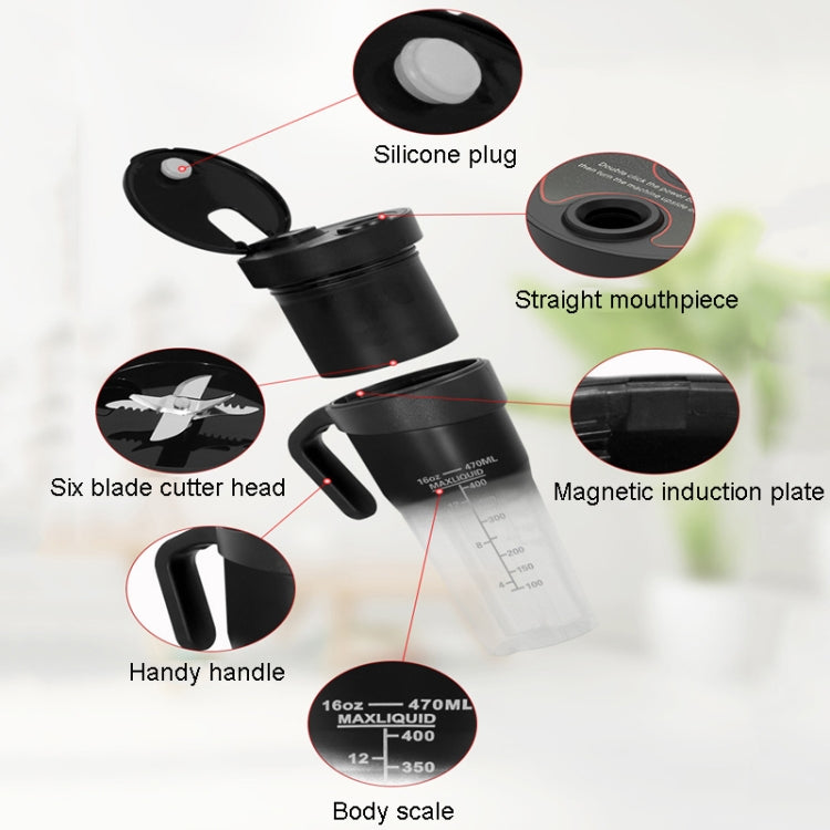 Portable Mini Electrical Extractors USB Charging Multifunctional Juicer(Black) by bashfashion