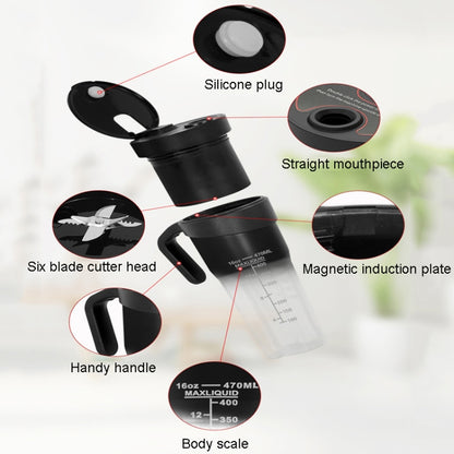 Portable Mini Electrical Extractors USB Charging Multifunctional Juicer(Black) by bashfashion