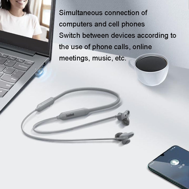 Lenovo ThinkBook UC100 Neckband Dual Wireless Bluetooth Earphone Cell Phone Computer Simultaneous Connection by Lenovo