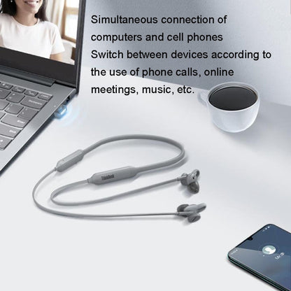 Lenovo ThinkBook UC100 Neckband Dual Wireless Bluetooth Earphone Cell Phone Computer Simultaneous Connection by Lenovo