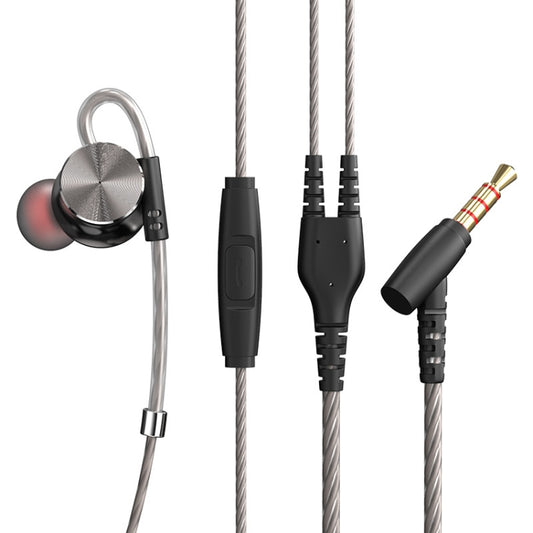 QKZ DM10 1.2m High-Quality In-Ear Metal Magnetic Sports Wired Earphones, Style: Grey by QKZ