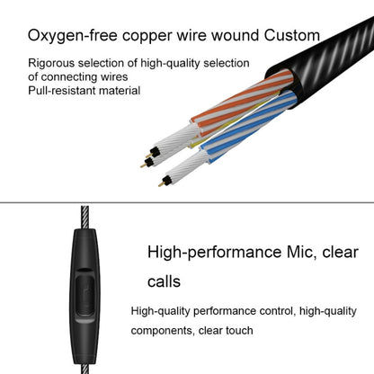 QKZ DM10 1.2m High-Quality In-Ear Metal Magnetic Sports Wired Earphones, Style: Grey by QKZ