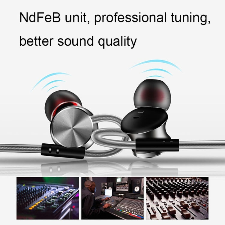 QKZ DM10 1.2m High-Quality In-Ear Metal Magnetic Sports Wired Earphones, Style: Grey by QKZ